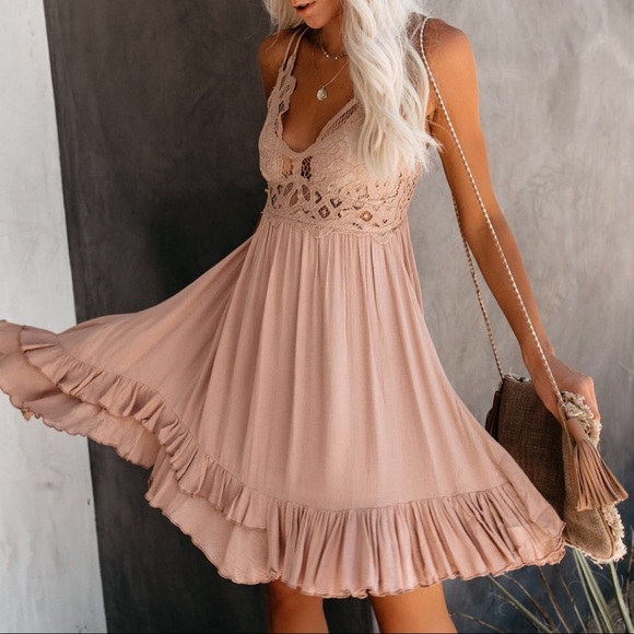 CLEARANCE-NO OFFERS‼️Isabella Lace Trim Dress - Picture 3 of 8